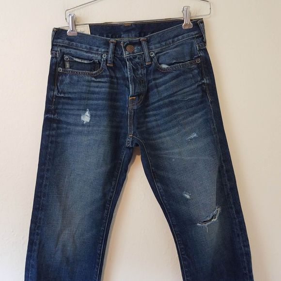 Abercrombie & Fitch Men's 28x30 The A&F Boot Cut Jeans Distressed NWT - Picture 3 of 11
